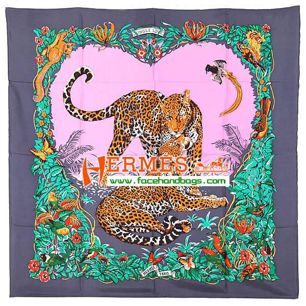 Hermes 100% Silk Square Scarf Pink HESISS 130 x 130 - Click Image to Close